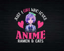 Just a Girl Who Loves Anime Ramen and Cats Kawaii Manga Png
