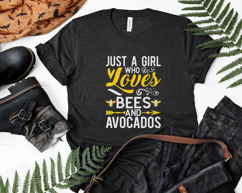 Just A Girl Who Loves Bees And Avocados shirt svg designs