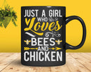 Just A Girl Who Loves Bees And Chicken shirt svg designs