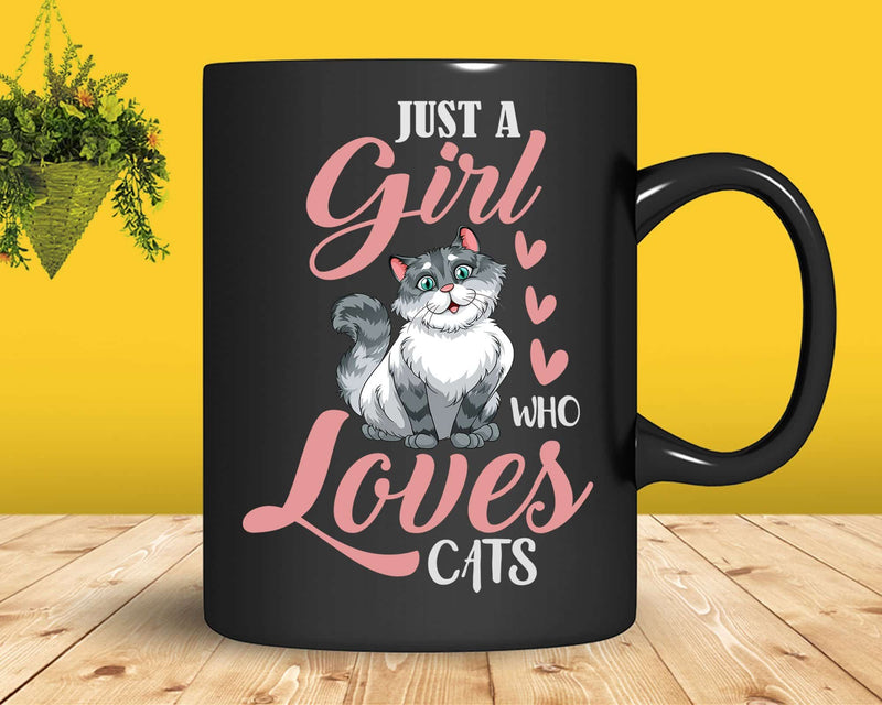 Just A Girl Who Loves Cats Cute Cat Lover Png Svg Digital