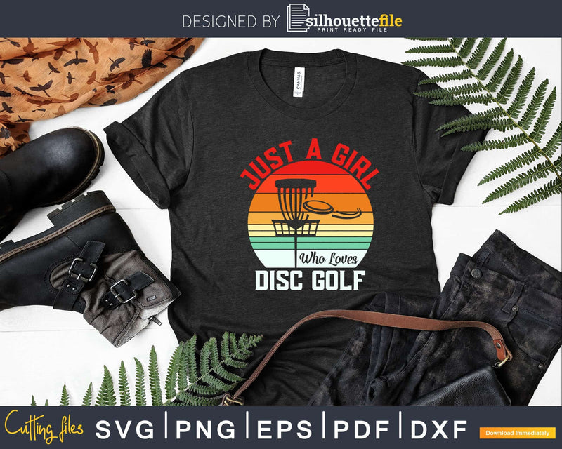 Just A Girl Who Loves Disc Golf Frisbee Svg T-shirt Design