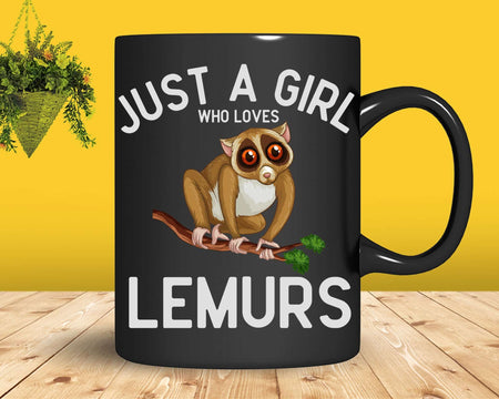 Just A Girl Who Loves Lemurs Png Svg T-shirt Designs