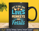 Just A Girl Who Loves Monkeys And Fossils Svg Png Digital