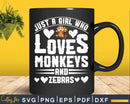 Just A Girl Who Loves Monkeys And Zebras Svg Png Digital