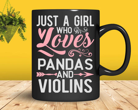 Just A Girl Who Loves Pandas And Violins t shirt svg designs