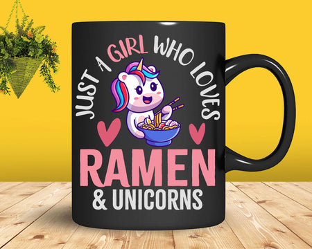 Just a Girl Who Loves Ramen and Unicorns Anime Png Svg