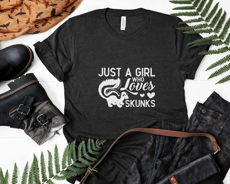Just A Girl Who Loves Skunks t shirt svg designs