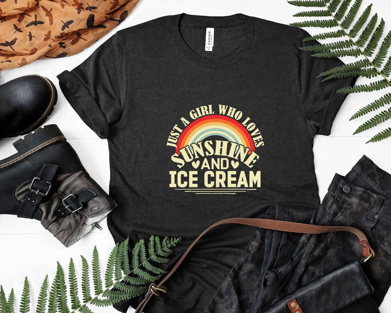 Just A Girl Who Loves Sunshine And Ice Cream t shirt svg