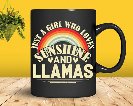 Just A Girl Who Loves Sunshine And Llamas t shirt svg