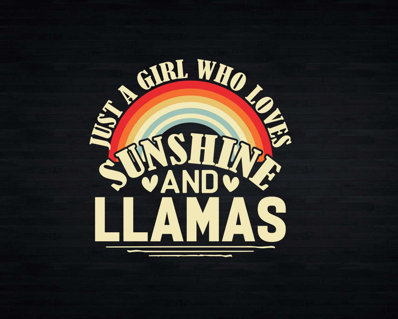 Just A Girl Who Loves Sunshine And Llamas t shirt svg