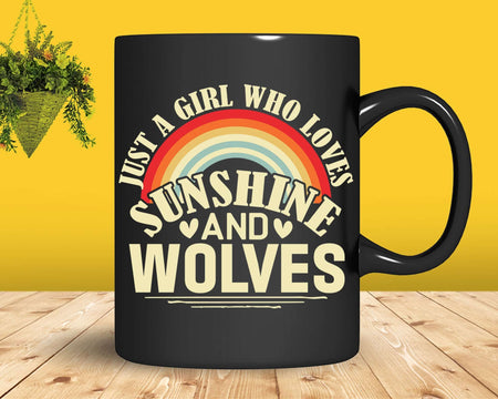 Just A Girl Who Loves Sunshine And Wolves Svg Png Cricut