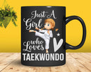 Just a Girl Who Loves Taekwondo Unicorn Svg Png Cricut Cut