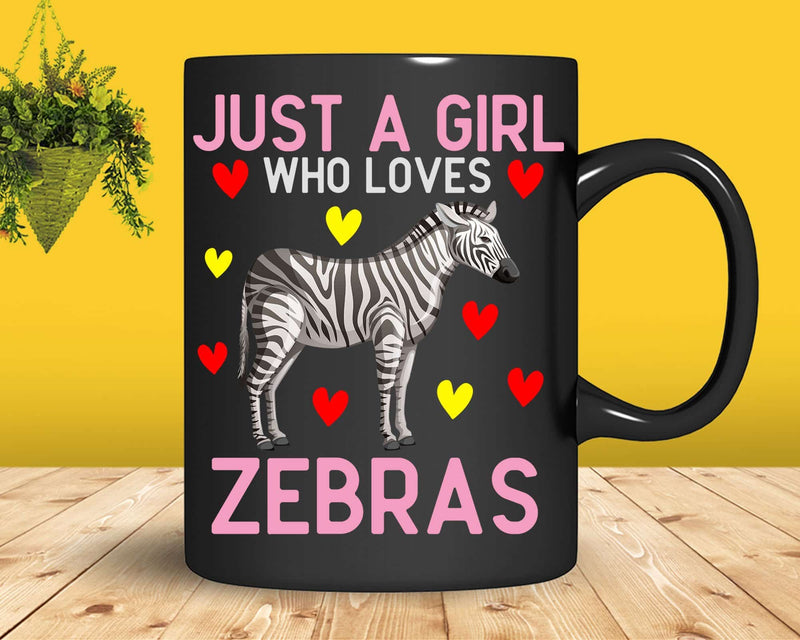 Just A Girl Who Loves Zebras Png Svg T-shirt Designs