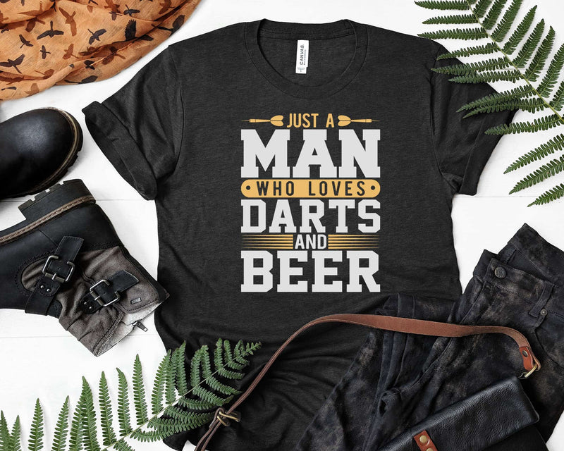 Just A Man Who Loves Darts And Beer Funny Player Svg Png