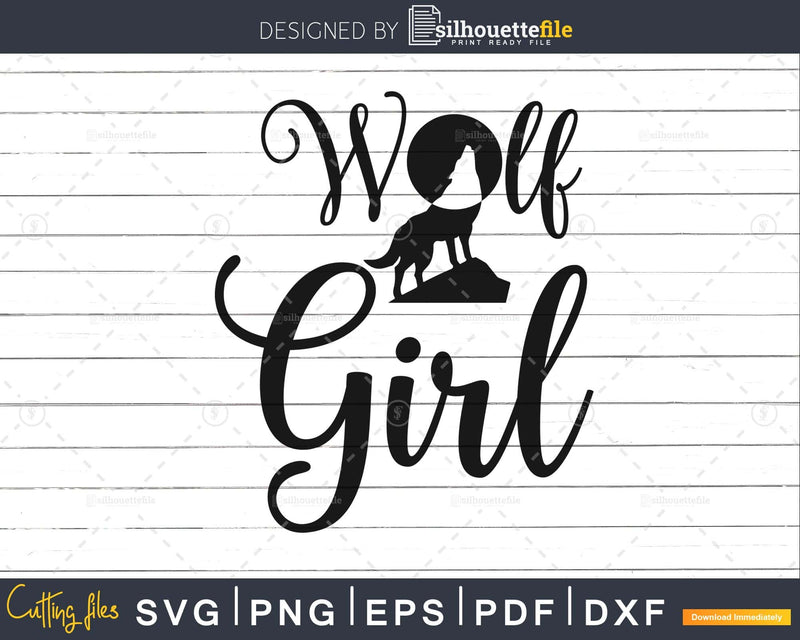 Just a Wolf Girl Who Loves Wolves Cute Watercolor Svg