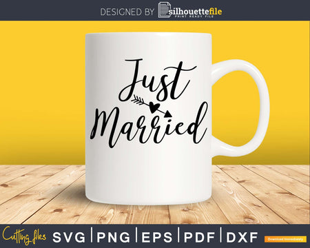 Just Married wedding svg png digital file