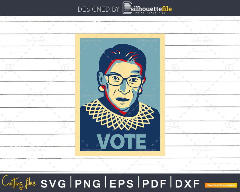 Justice Ruth Bader Ginsburg RBG Vote Voting Election svg