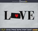 Kansas KS Love Home Heart Native Map svg png cricut cut