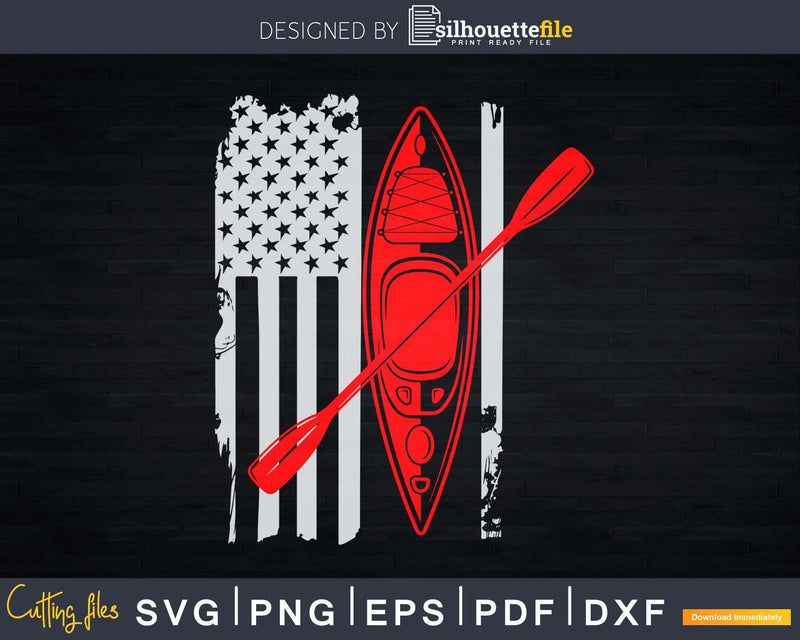 Kayak American Flag Svg Digital Art Cut Files