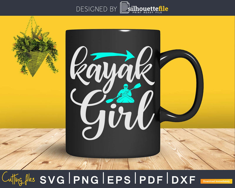 Kayak Girl Kayaking Boating Svg Digital Art Cut Files