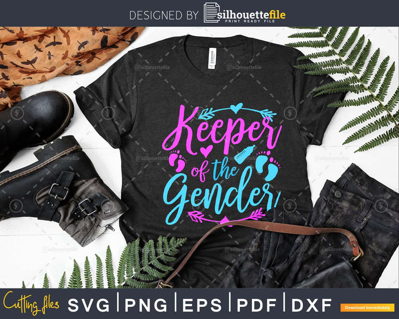 Keeper of the gender svg with baby feets printable cut files