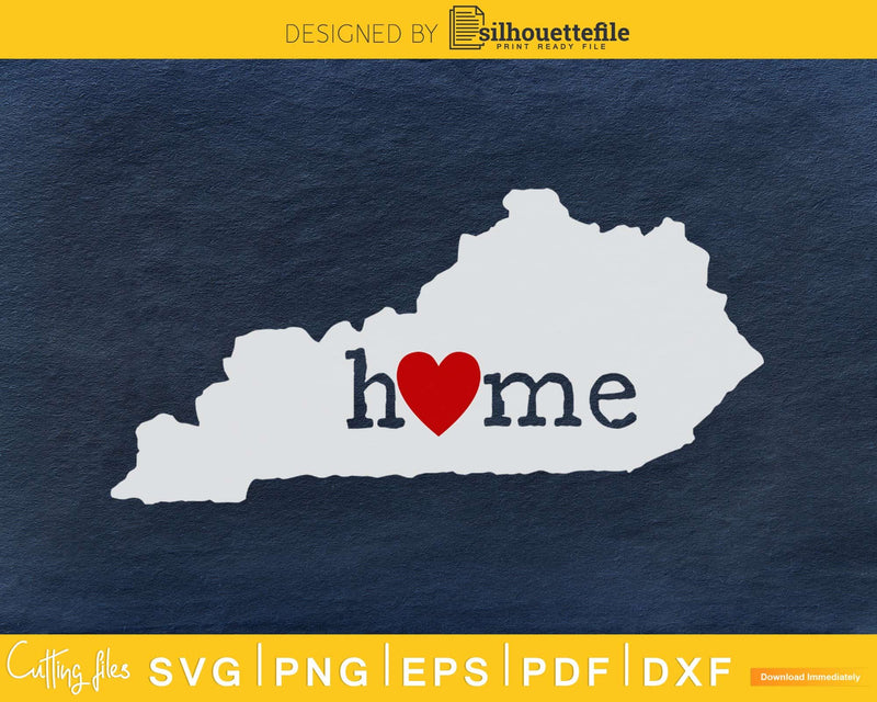 Kentucky KY Home Heart Native Map svg cricut cut digital