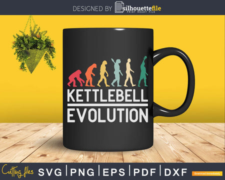 Kettlebell Evolution Fitness Workout Exercise Svg Dxf