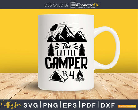 Kids 4th Birthday Boys Summer Camping svg design craft