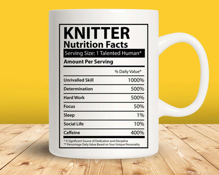Knitter Nutritional Facts Svg Png Cut Files