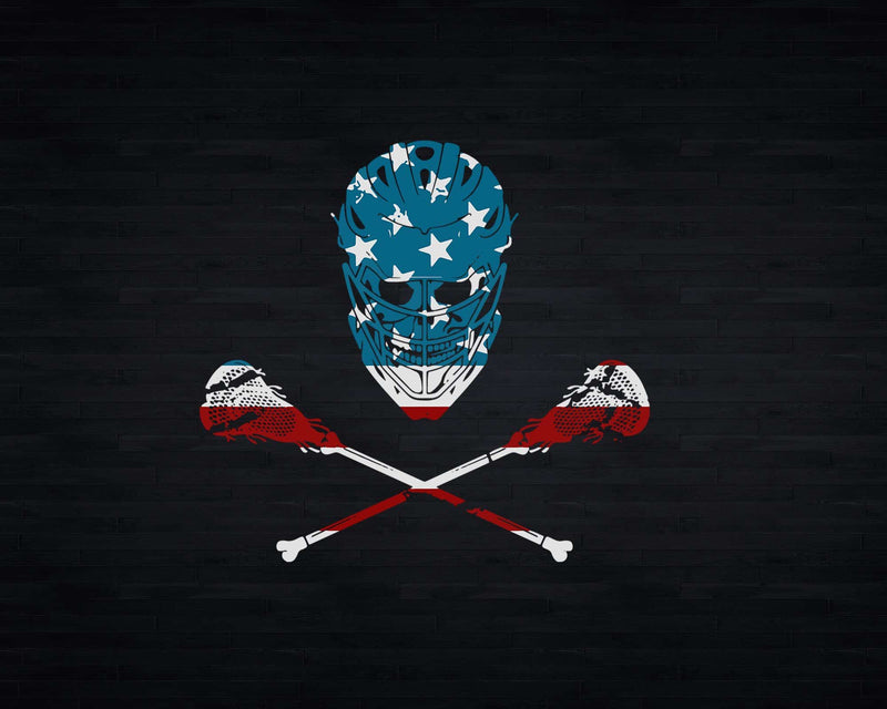 Lacrosse American Flag Lax Helmet Sticks 4th Of July Svg