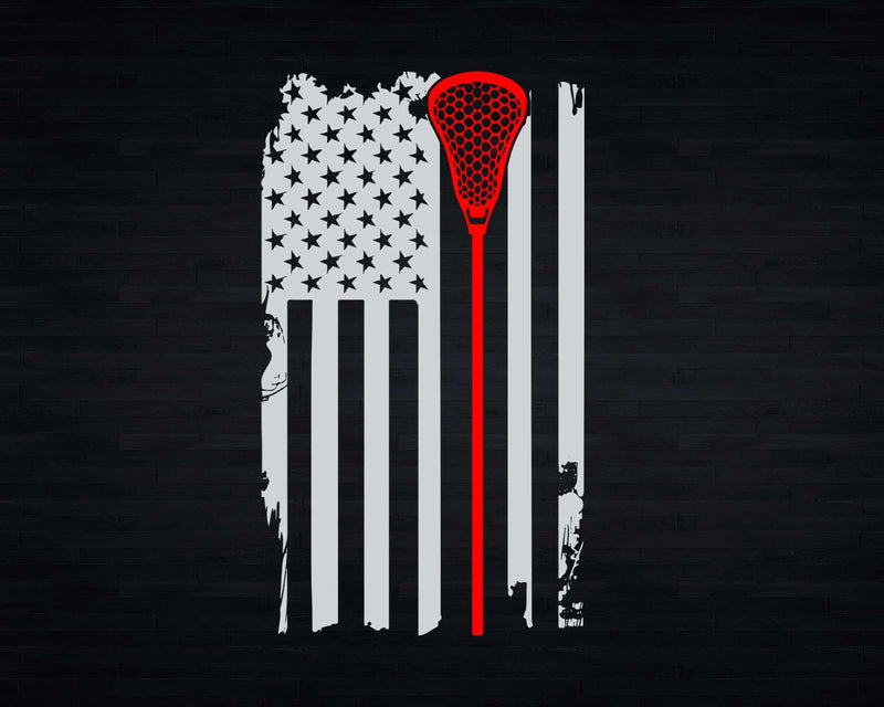Lacrosse Stick American Flag Svg Png Digital Cut Files