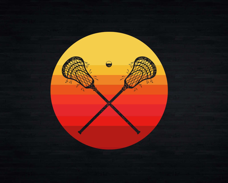 Lacrosse Vintage Retro Stick Silhouette Svg Png Digital Cut