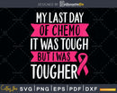 Last day of Chemo Breast Cancer Survivor svg png cricut file