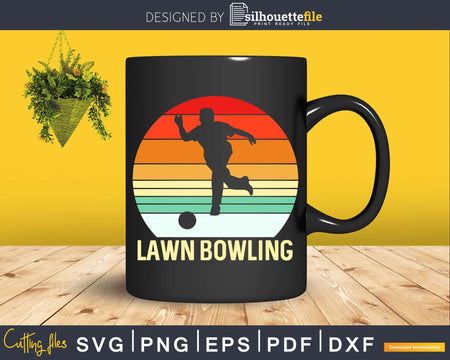 Lawn Bowling Vintage Retro Sunset Svg Cricut Cut Files