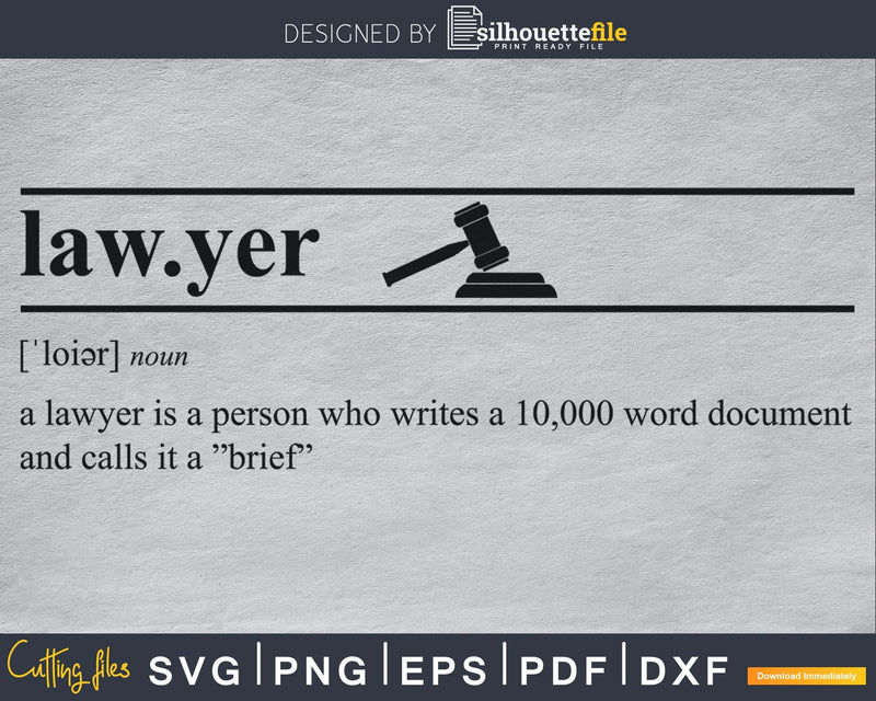 Lawyer definition svg printable file