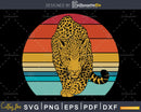 Leopard Retro Style craft cut svg png digital cutting file