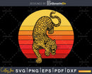 Leopard Retro vintage Style cut svg png design cutting files