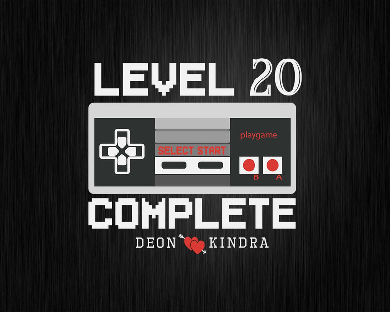 Level 20 Complete 20th Wedding Anniversary Gift Shirt