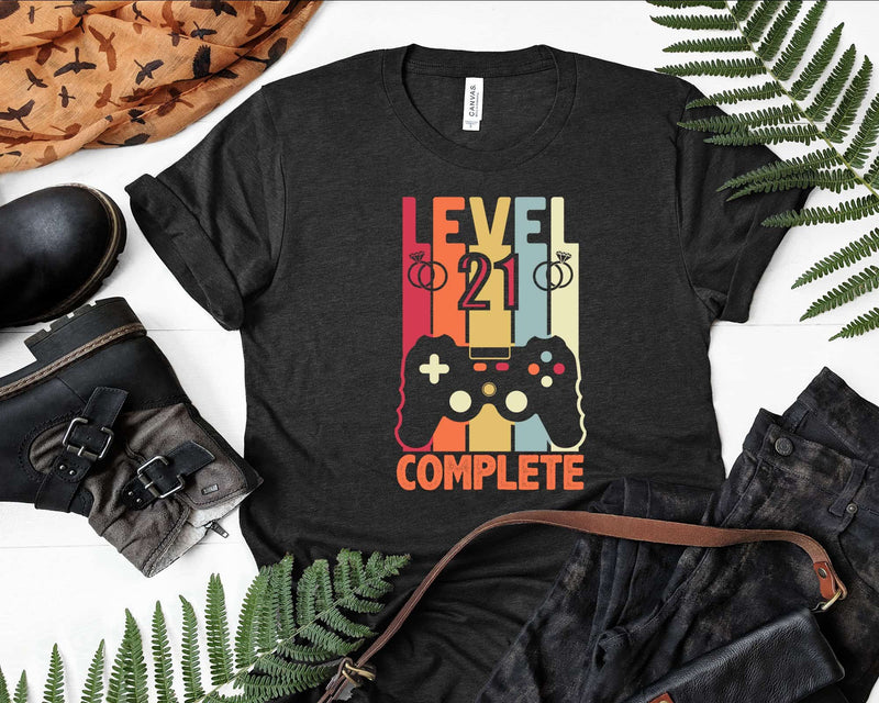 Level 21 Complete Funny Vintage Retro Gaming Celebrate 21st