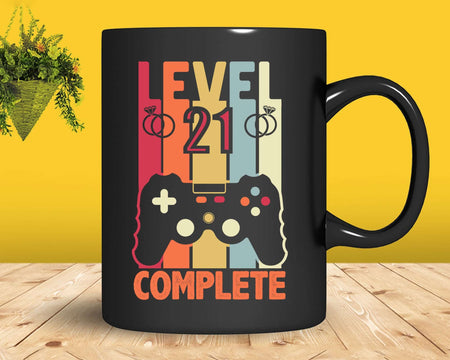 Level 21 Complete Funny Vintage Retro Gaming Celebrate 21st