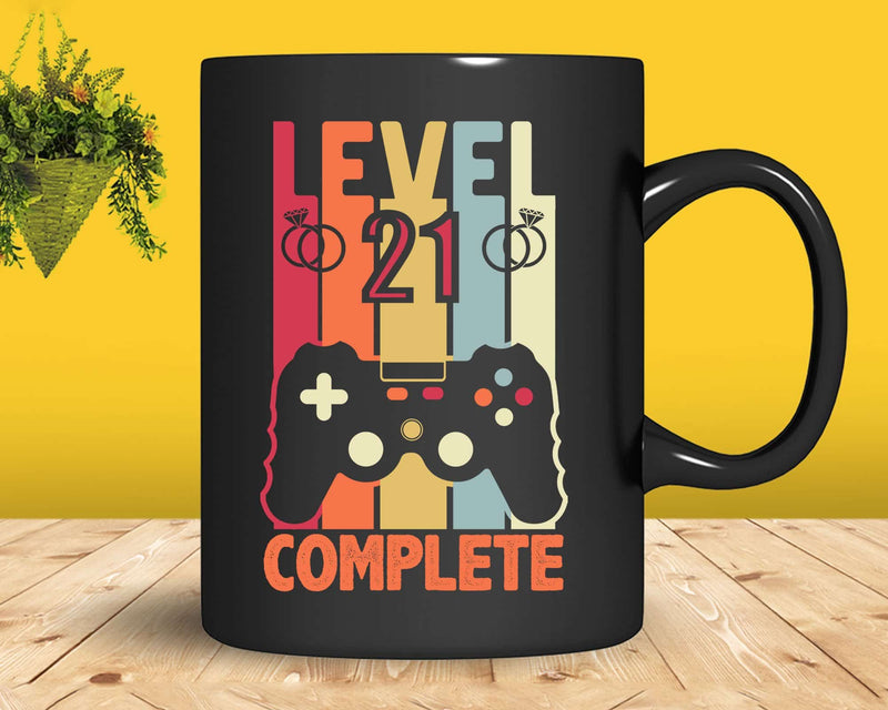 Level 21 Complete Funny Vintage Retro Gaming Celebrate 21st