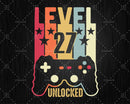 Level 27 Unlocked 27th Birthday Vintage Video Gamer Svg Cut