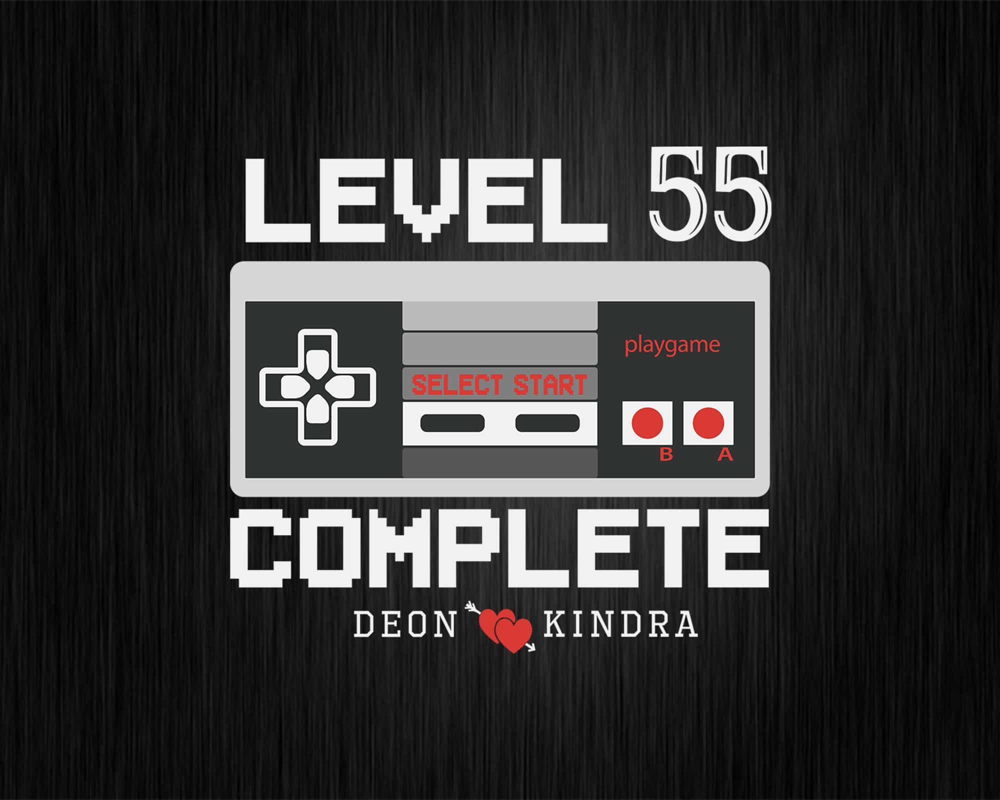 Level 55 Complete 55th Wedding Anniversary Svg Png T-shirt Design ...