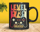 Level 73 Unlocked 73rd Birthday Vintage Video Gamer Svg