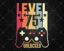 Level 75 Unlocked 75th Birthday Vintage Video Gamer Svg