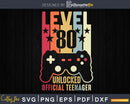 Level 80 Unlocked 80th Birthday Vintage Video Gamer Svg