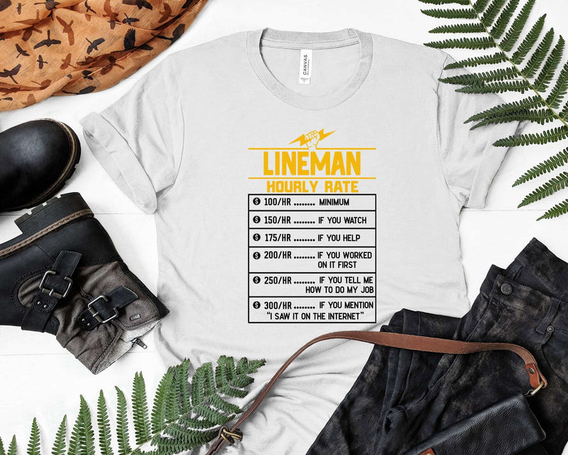 Lineman funny hourly rate cricut svg digital cut file