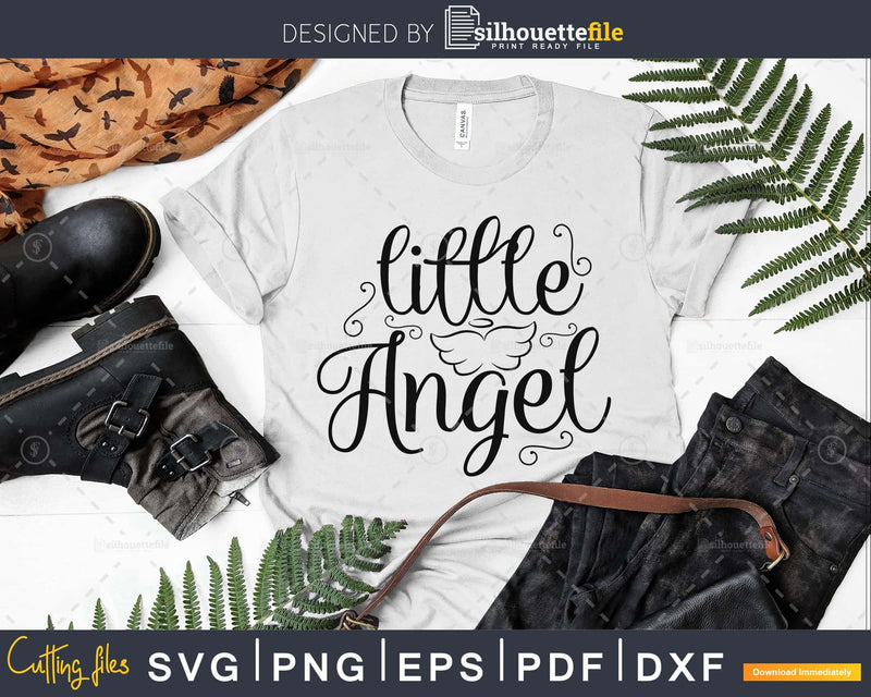 Little angel svg baby shower newborn png dxf Cutting files