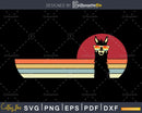 Llama Alpaca Retro vintage Style cricut cut svg png dxf