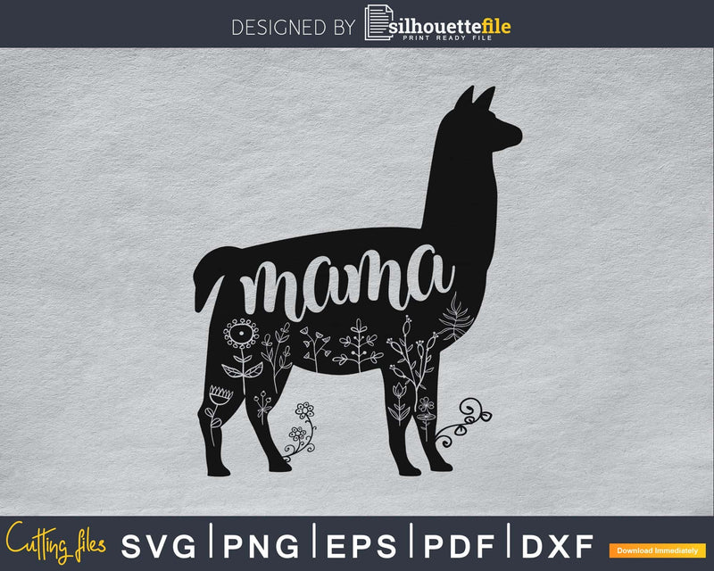 Llama Mama mother’s day svg png digital cutting files